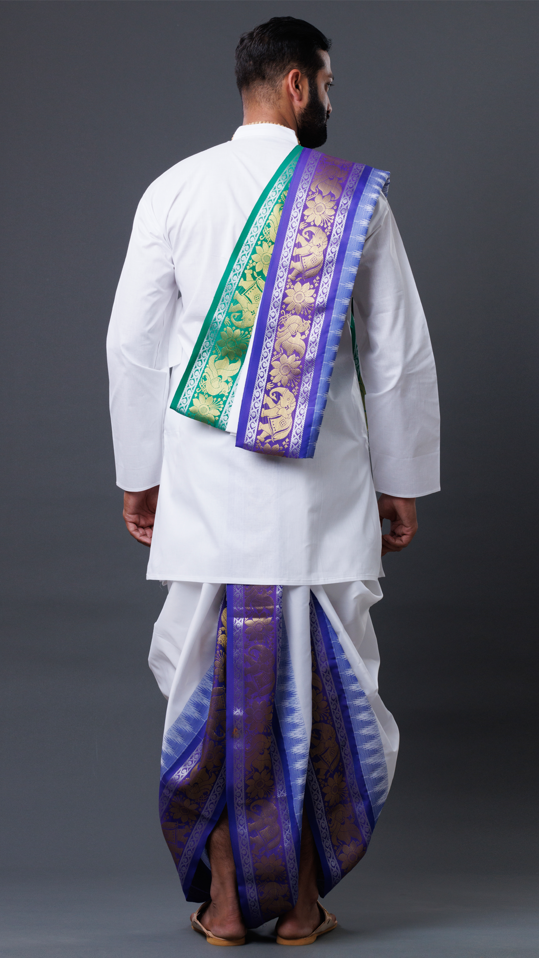 Premium Dhoti Set with Big Bangalore Border –(10x6) ratnadeepdhoti