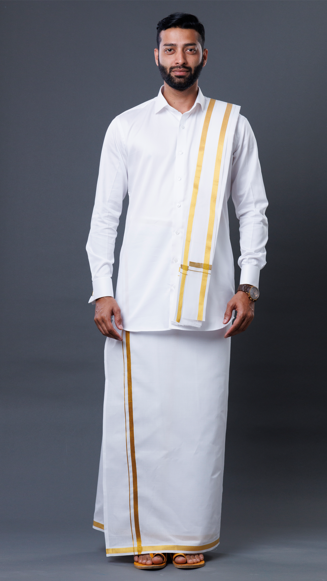 Golden Border Cotton Towel ratnadeepdhoti