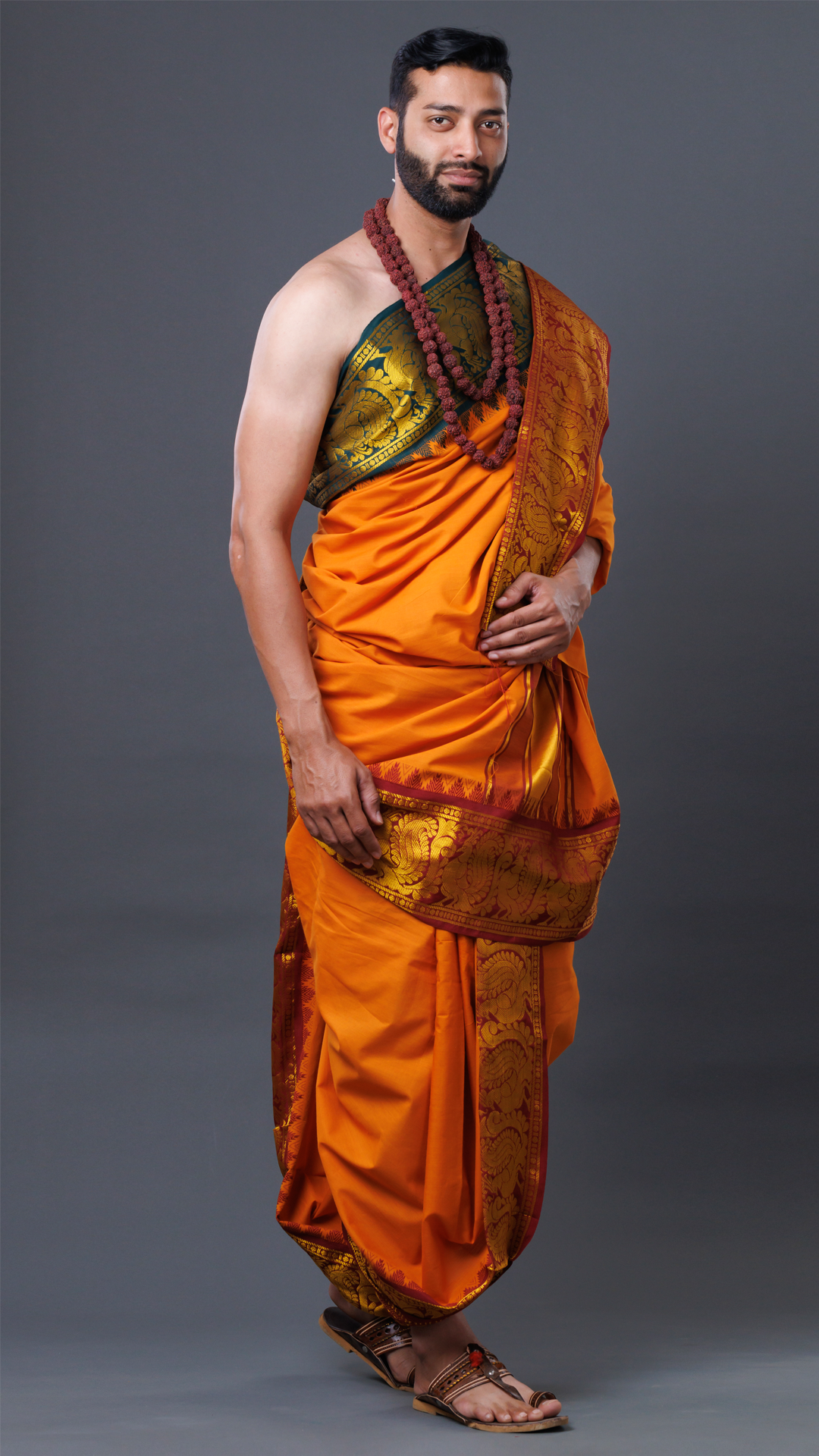 Jacquard Cotton Dhoti Set ratnadeepdhoti