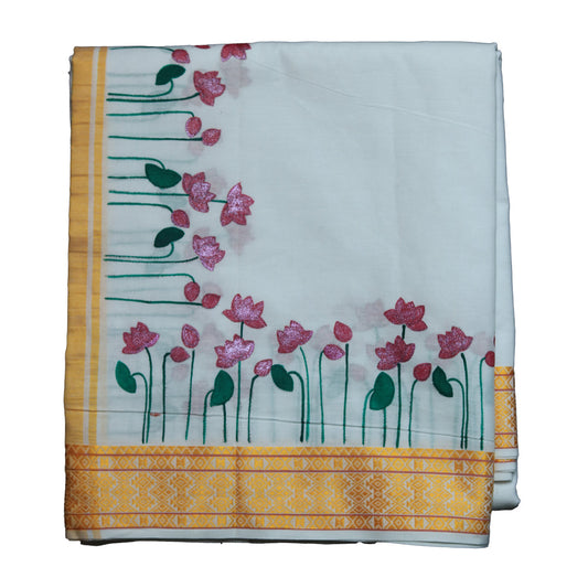 Handprint Dhoti with Uprana (10x6) Ratnadeep Dhoti