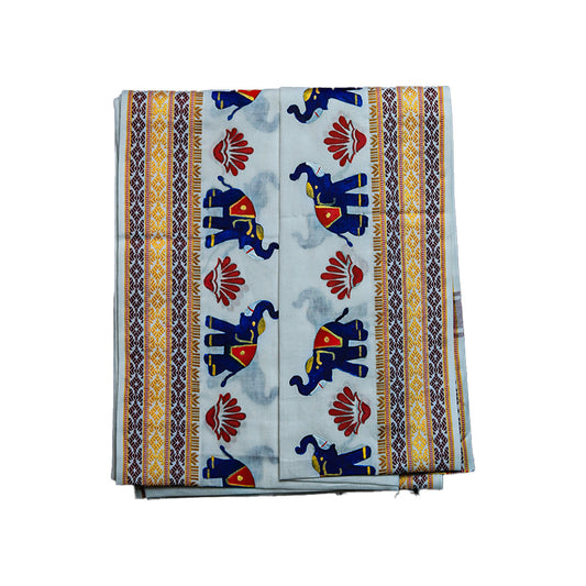 Traditional Cotton Dhoti with Elegant Elephant Design ratnadeepdhoti