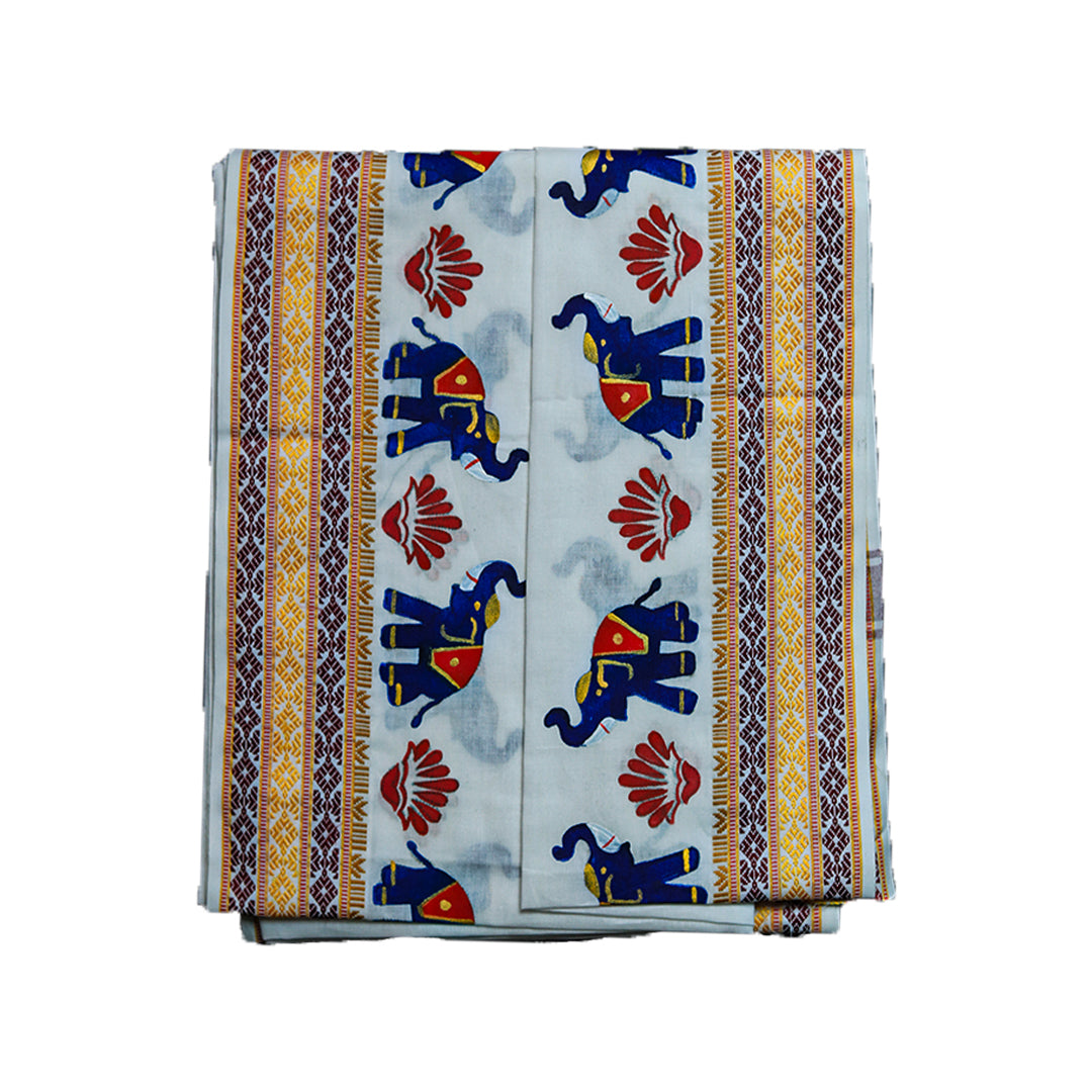 Handprint Dhoti with Uprana (10x6) Ratnadeep Dhoti