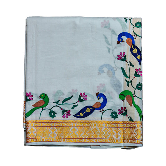 Handprint Dhoti with Uprana (10x6) Ratnadeep Dhoti