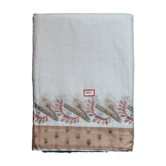 Brown Harmony Designer Cotton Dhoti Set with Khesh & Dupatta (10x6) – Traditional Indian Wear for Men"