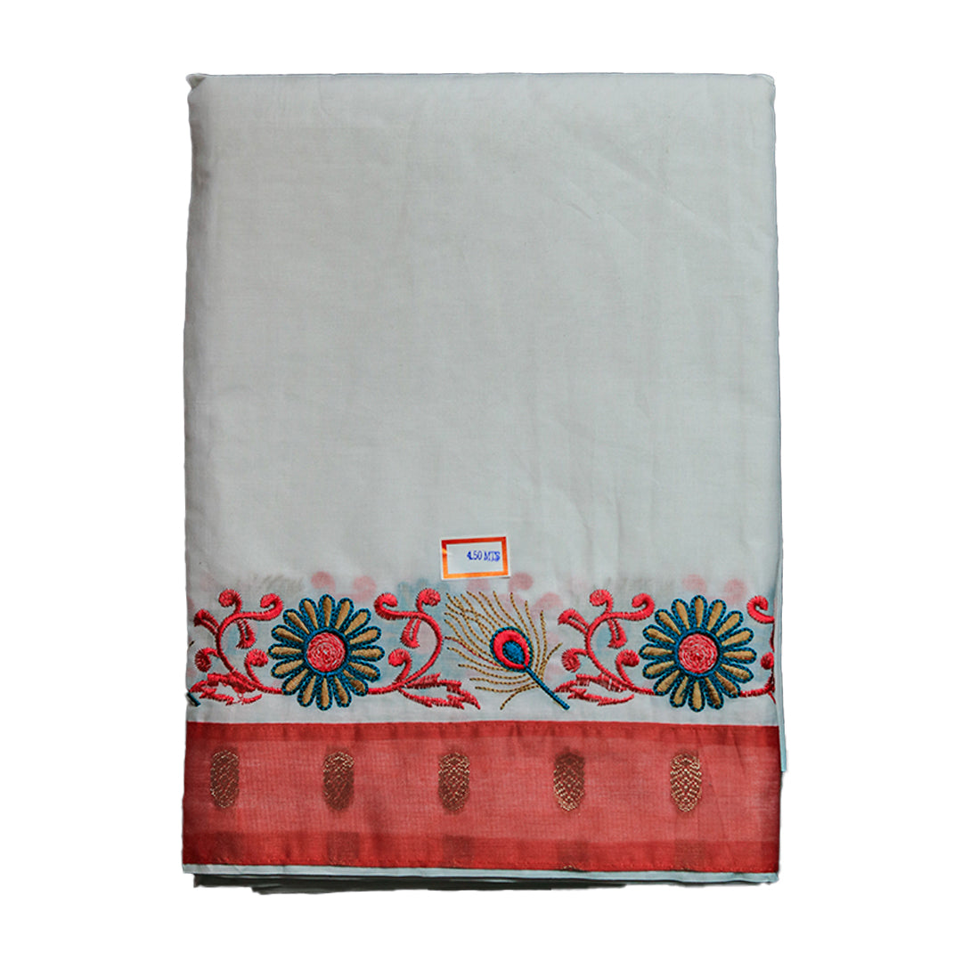 "Red Formal Cotton Dhoti Set (10x6) – Traditional Indian Wear for Men"
