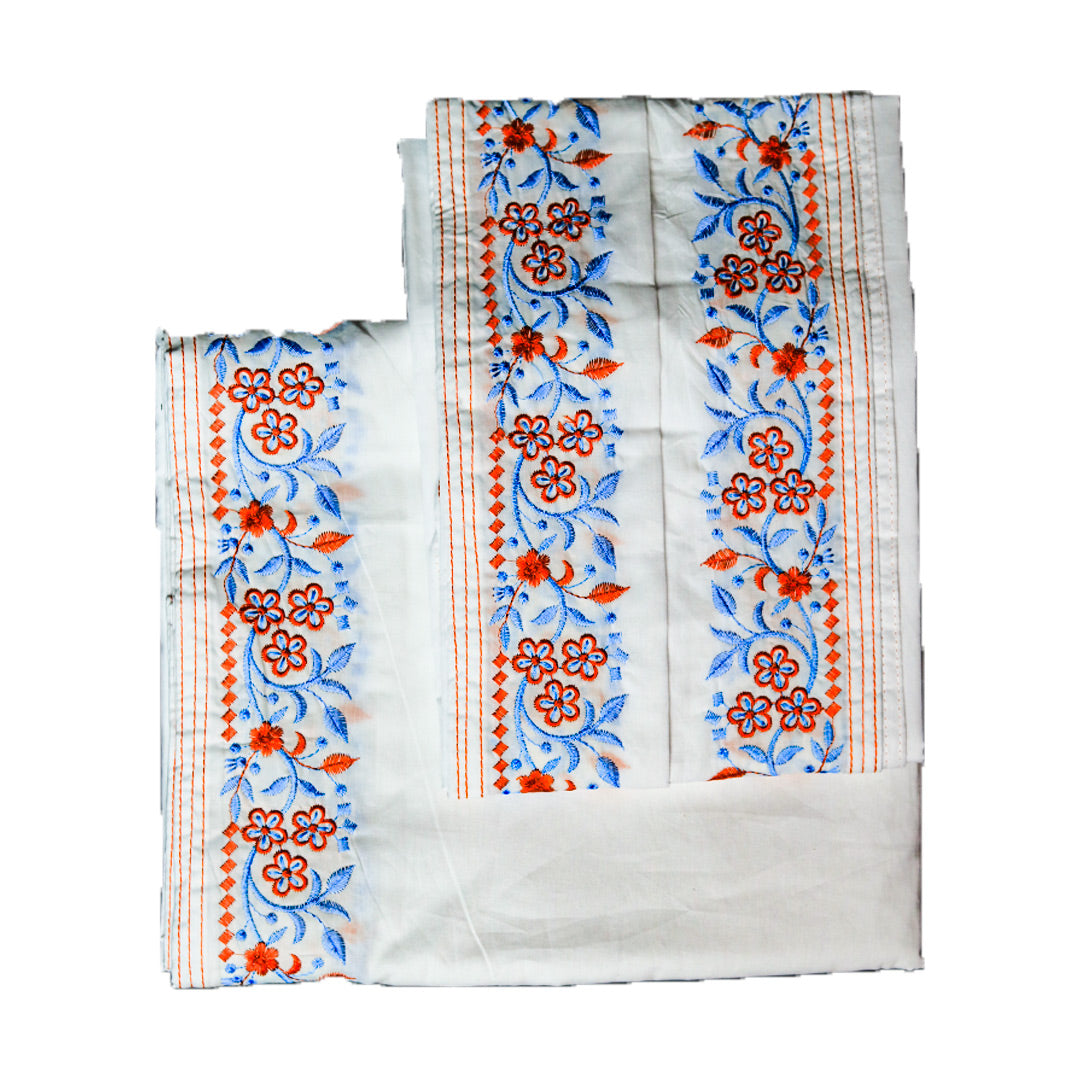 Blue & Red Border Design Cotton Dhoti (10*6) Ratnadeep Dhoti