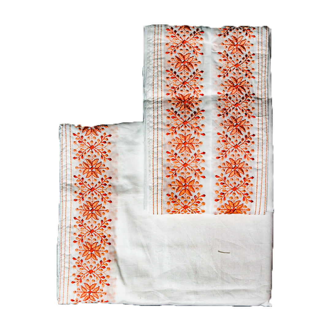 Affordable Cotton Dhoti With Orange Color Design (10*6) Ratnadeep Dhoti
