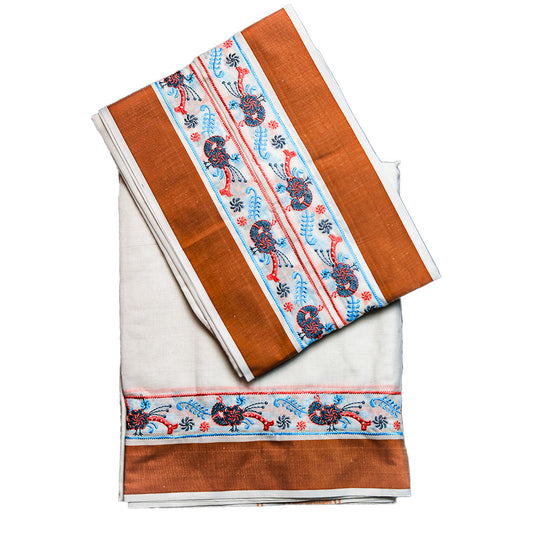 Thick Cotton Dhoti (10x6): Durable Comfort with Unique Patterns Ratnadeep Dhoti