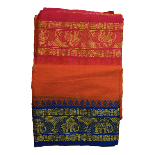 Unique Cotton Dhoti With Multicolor Design (10*6) Ratnadeep Dhoti