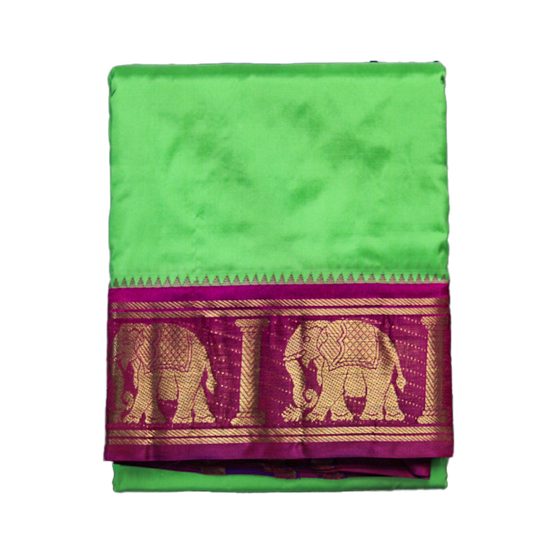 Plated Border Luxurious Pure Silk Dhoti (10x6) ratnadeepdhoti