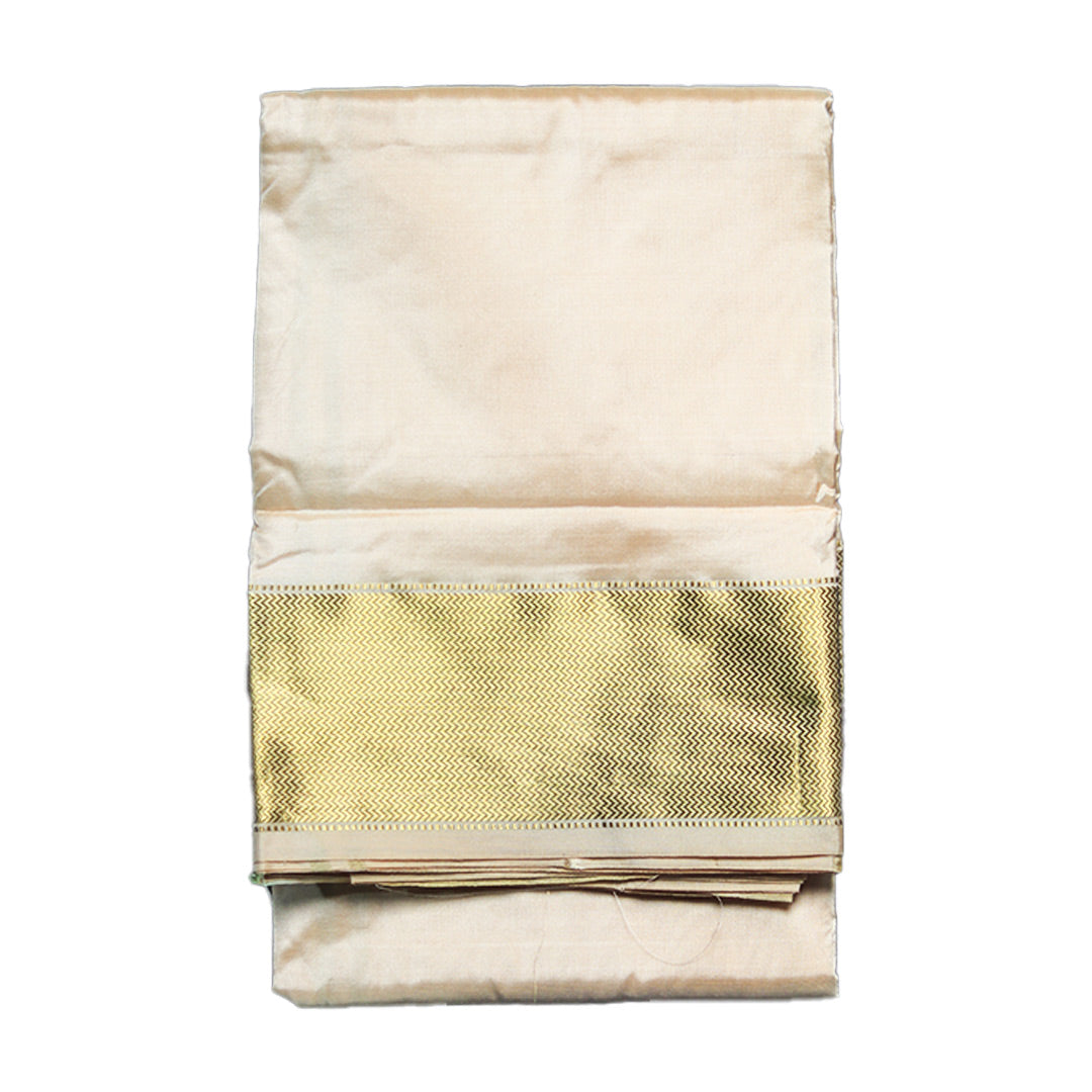 Pure Silk Dhoti with Elegant Simple Border(10x6)—Timeless Sophistication in Simplicity ratnadeepdhoti