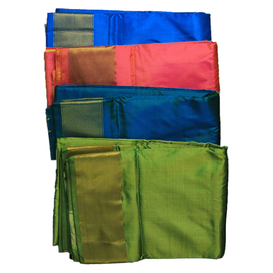 Elegant Pure Silk Dhoti with Simple Border (10x6)—Timeless Sophistication in Simplicity ratnadeepdhoti