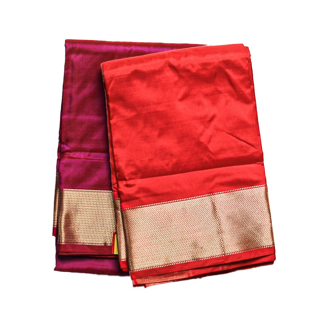 Elegant Pure Silk Dhoti with Simple Border (10x6)—Timeless Sophistication in Simplicity ratnadeepdhoti
