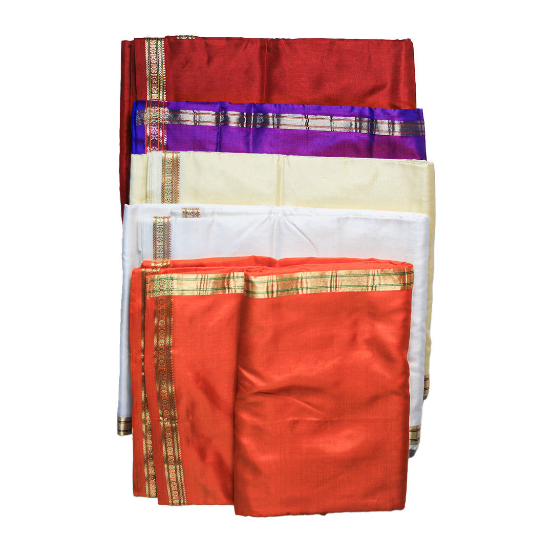 Pure Silk Dhoti with Rudraksh Border (10x6) – A Sacred Blend of Spirituality and Elegance ratnadeepdhoti