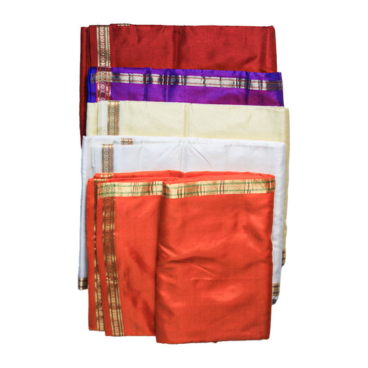 Pure Silk Dhoti with Rudraksh Border (10x6) – A Sacred Blend of Spirituality and Elegance ratnadeepdhoti