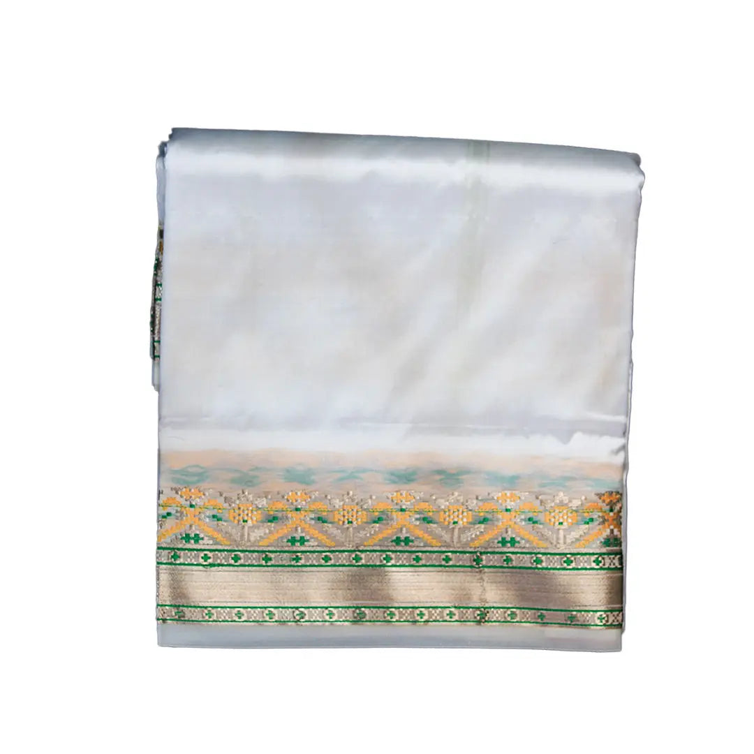 Semi Silk Patola Border Dhoti & Uparana ratnadeepdhoti