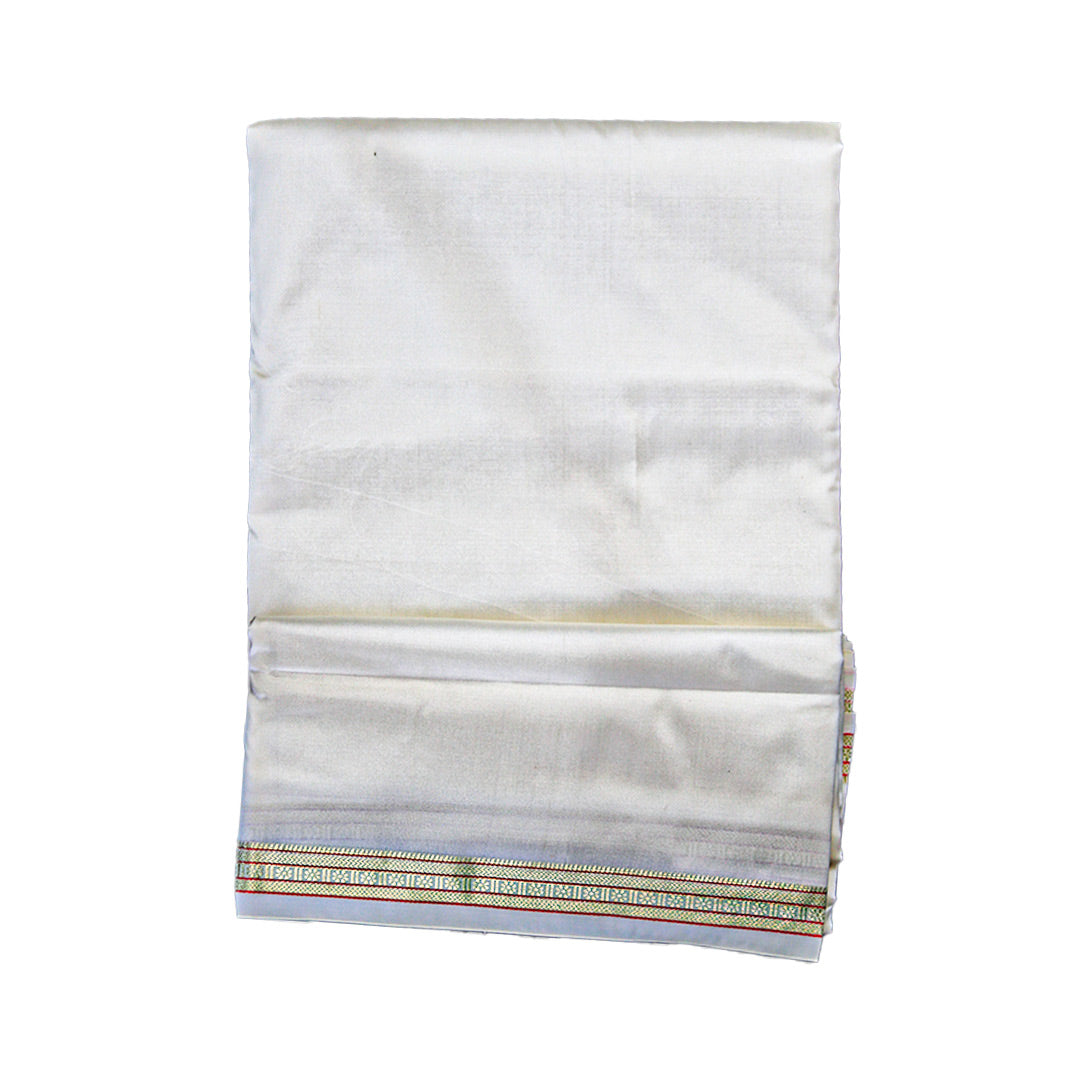 Silk Elegant Border Dhoti: Artificial Silk With Simple Design ratnadeepdhoti