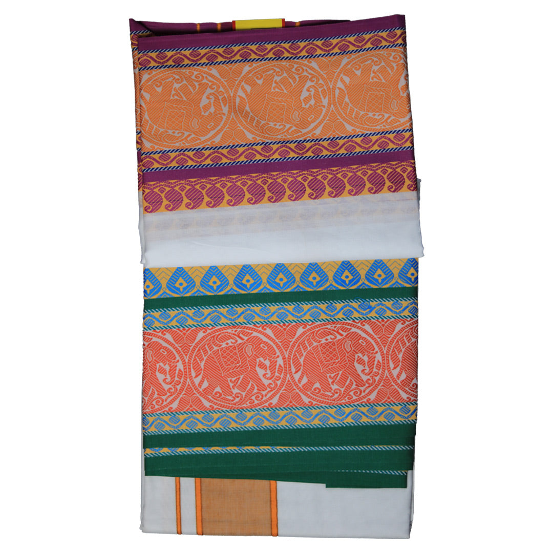 Vedatari Dhoti Set (10x6): Timeless Traditional Wear with Grace Ratnadeep Dhoti