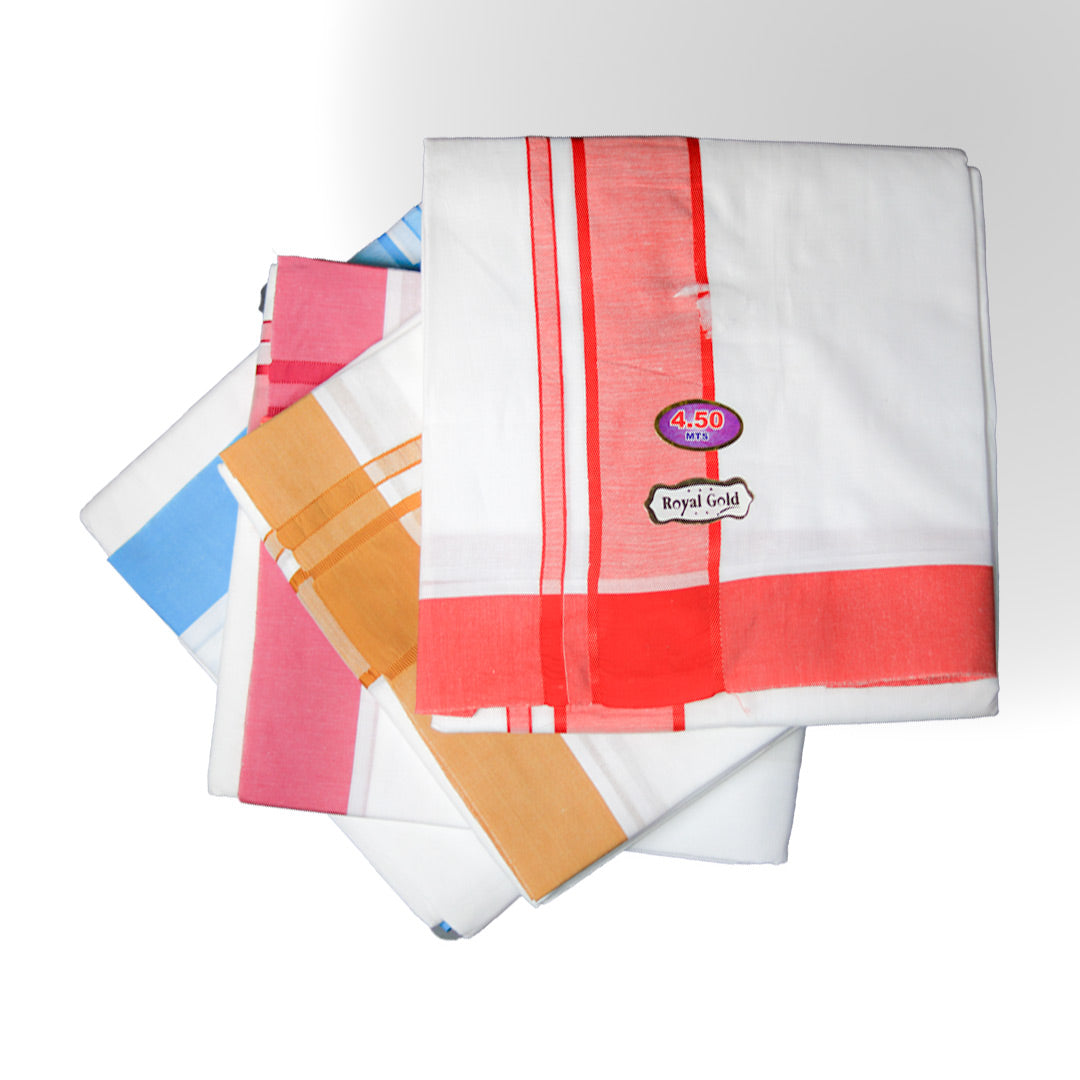 Elegant & Royal Gold Dhoti (10x6, 4.5mtr): Majestic Style for Traditional Occasion Ratnadeep Dhoti