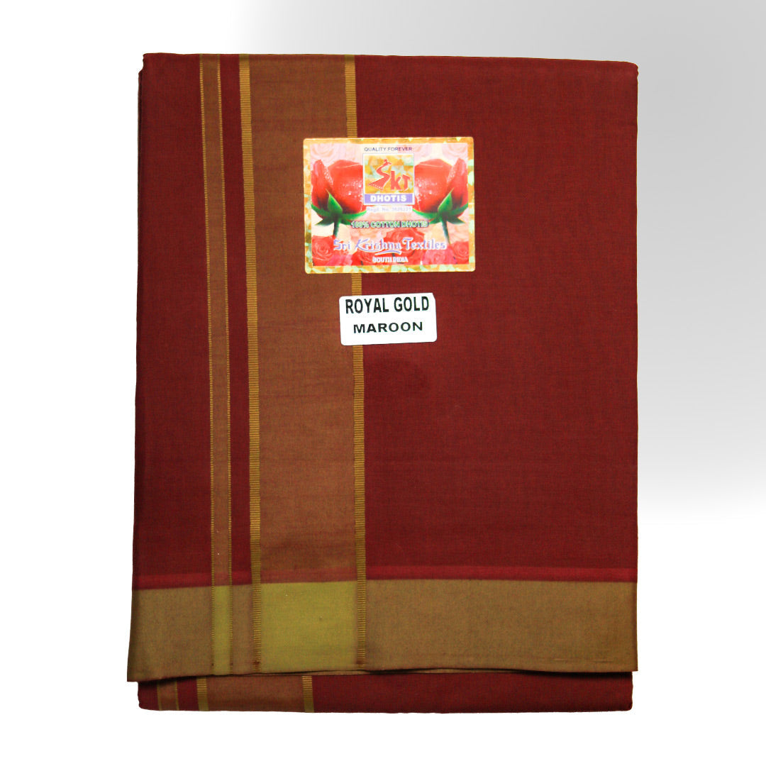 Cotton Dhoti with Royal Colors (10x6): Timeless Elegance in Traditional Attire" Ratnadeep Dhoti