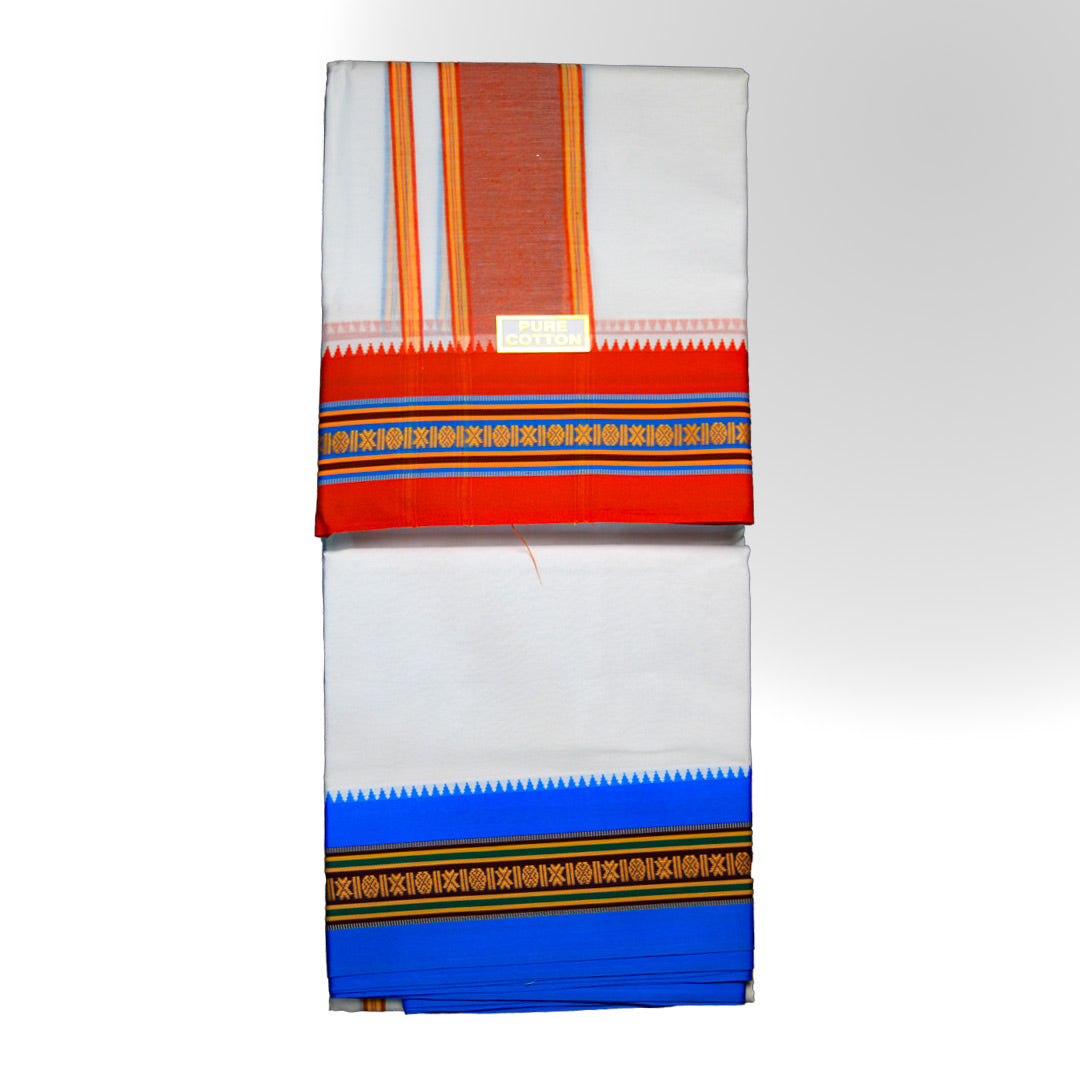Nagpuri Jodi Dhoti (10x6) with Distinct Borders: A Blend of Regional Tradition and Style Ratnadeep Dhoti