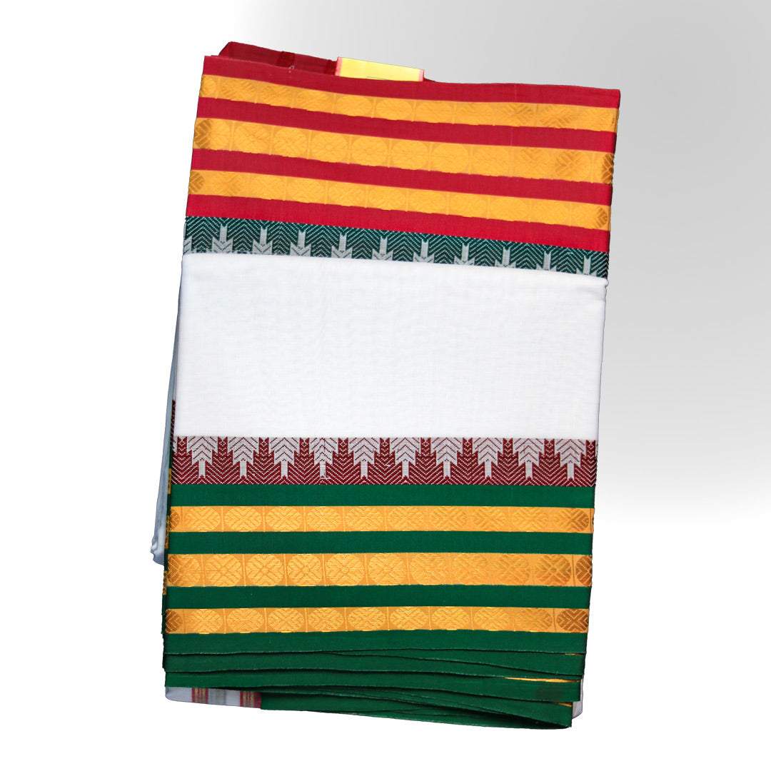 Master Royal Set Dhoti (10x6) with Unique Border Designs: A Touch of Elegance and Grandeur Ratnadeep Dhoti