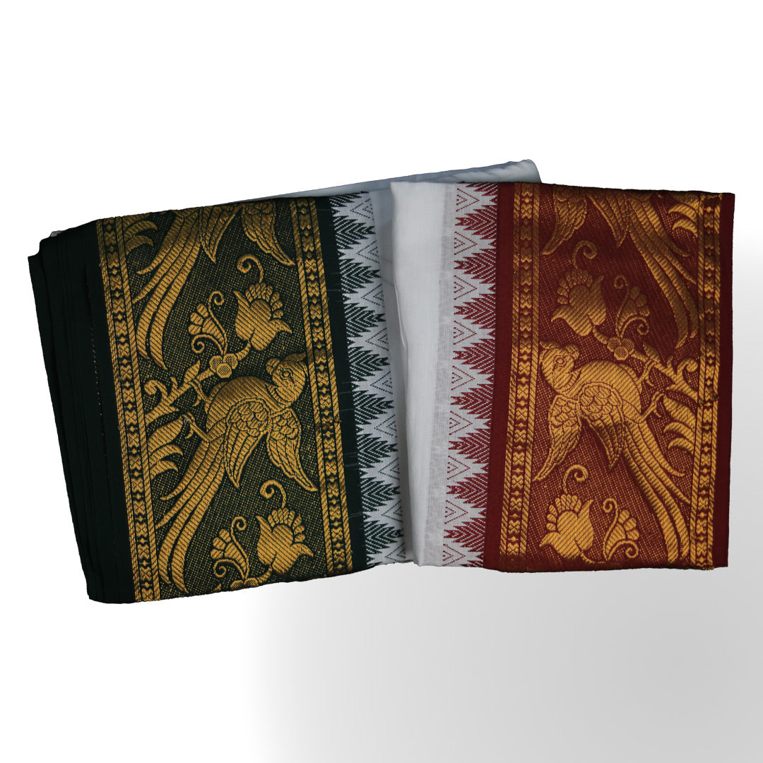 Jacquard Border Jodi Dhoti (10x6): Elegant Pairing for Traditional Wear ratnadeepdhoti