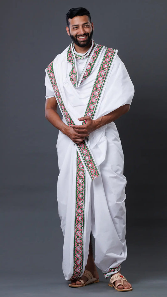 Cotton White Dhoti ratnadeepdhoti