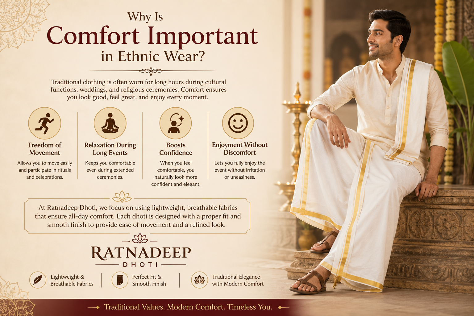 comfort is important in ethnic wear banner