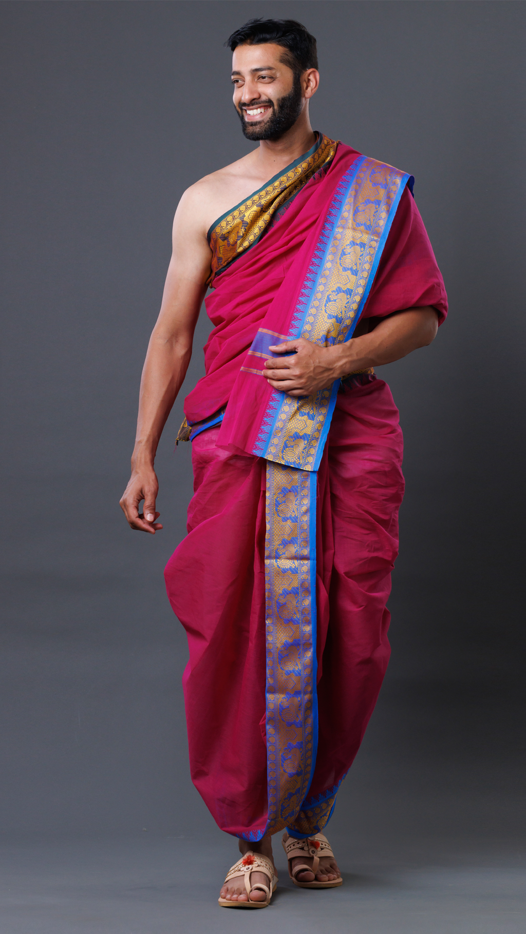 Chennai Express Dhoti Set with Border  (10x6) ratnadeepdhoti
