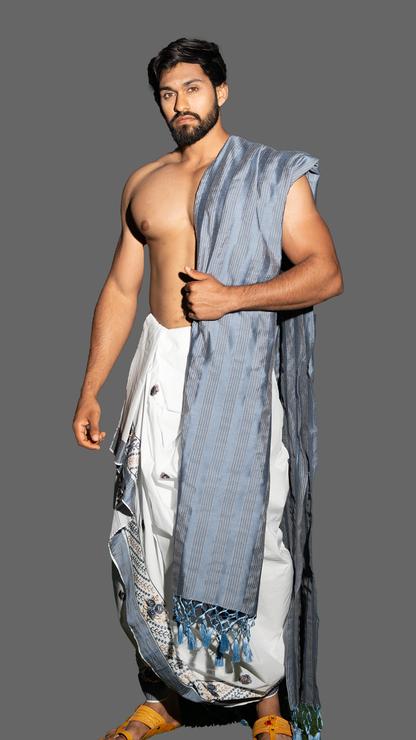 Abhishek Jod  with White and Gray Color combinations (10x6) ratnadeepdhoti