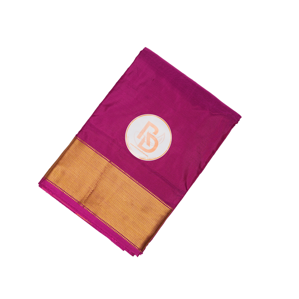 Dark Purple Pure Silk Dhoti