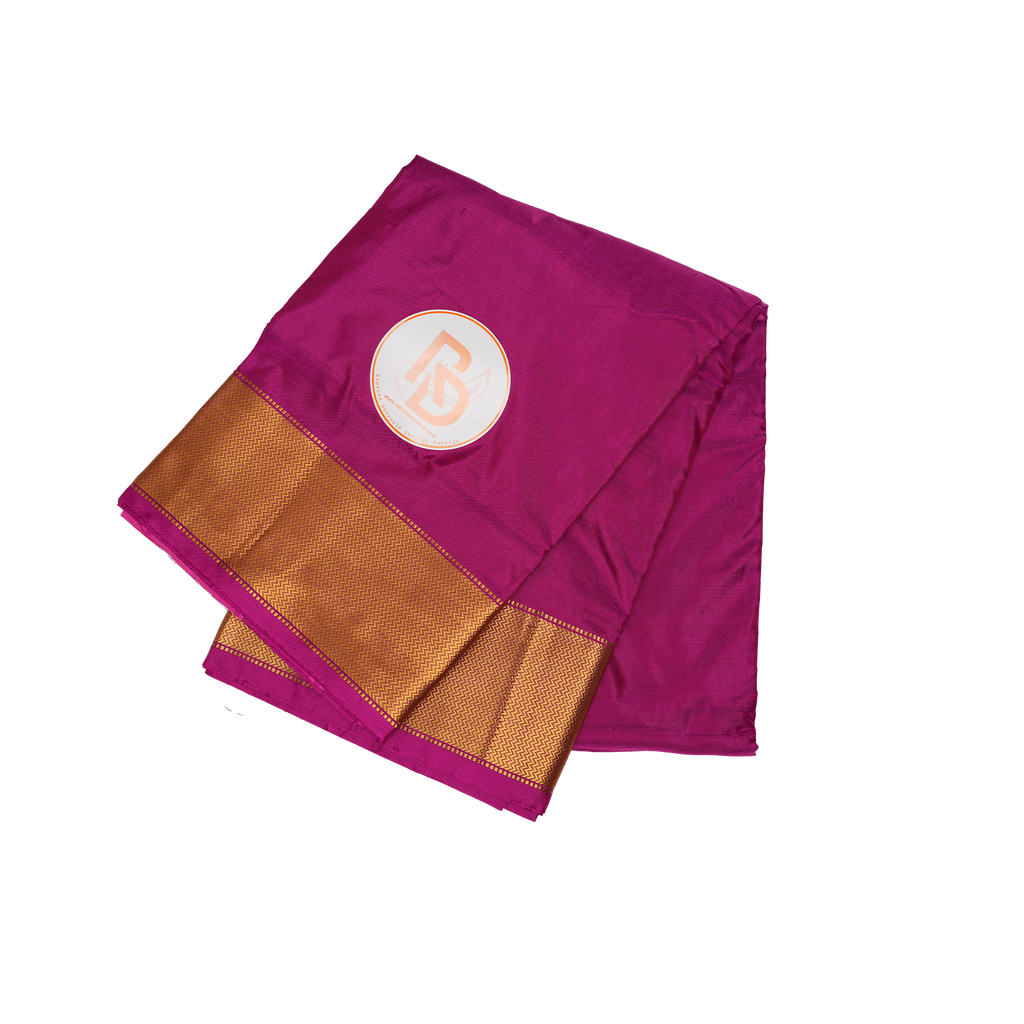 Dark Purple Pure Silk Dhoti