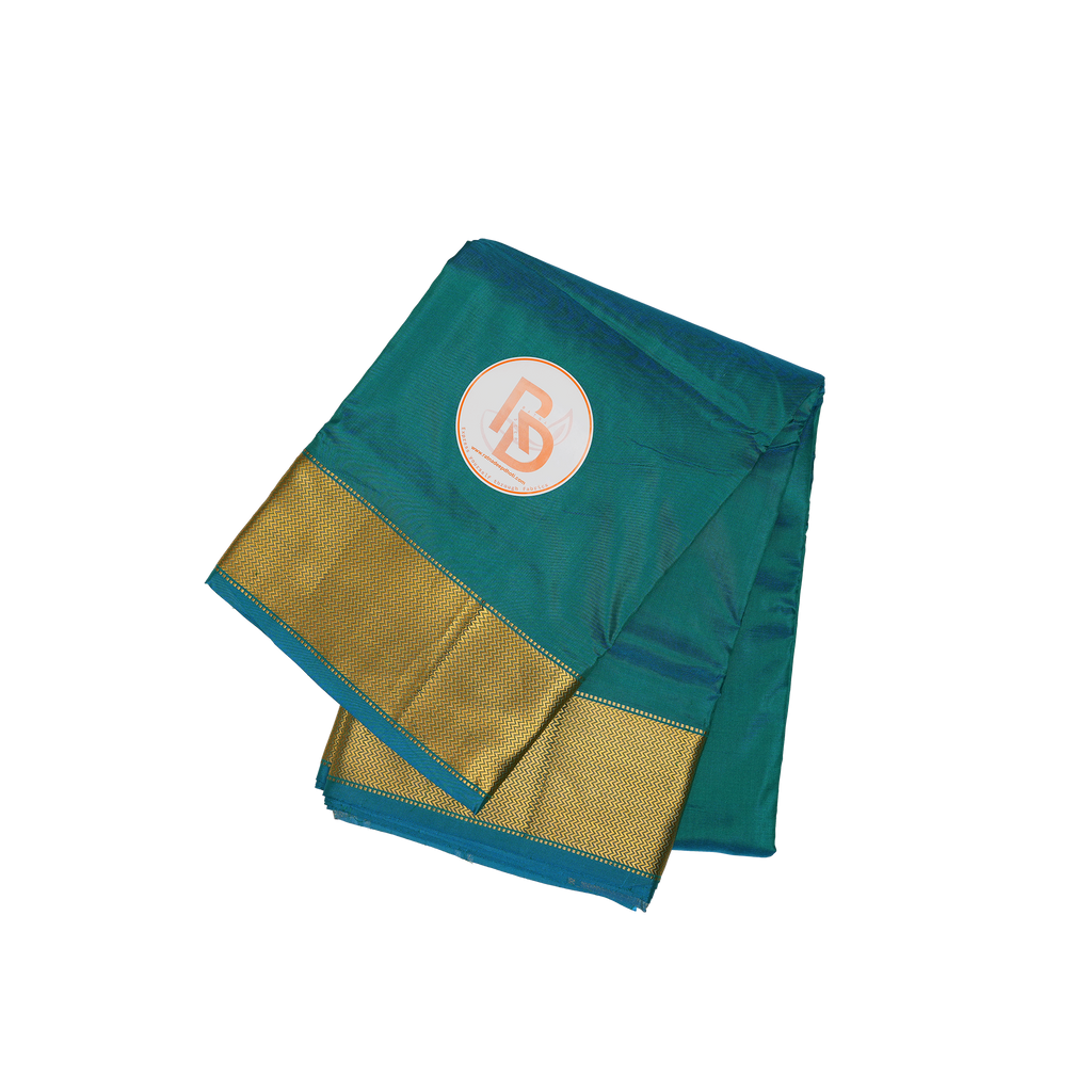 Dark aqua Pure Silk Dhoti
