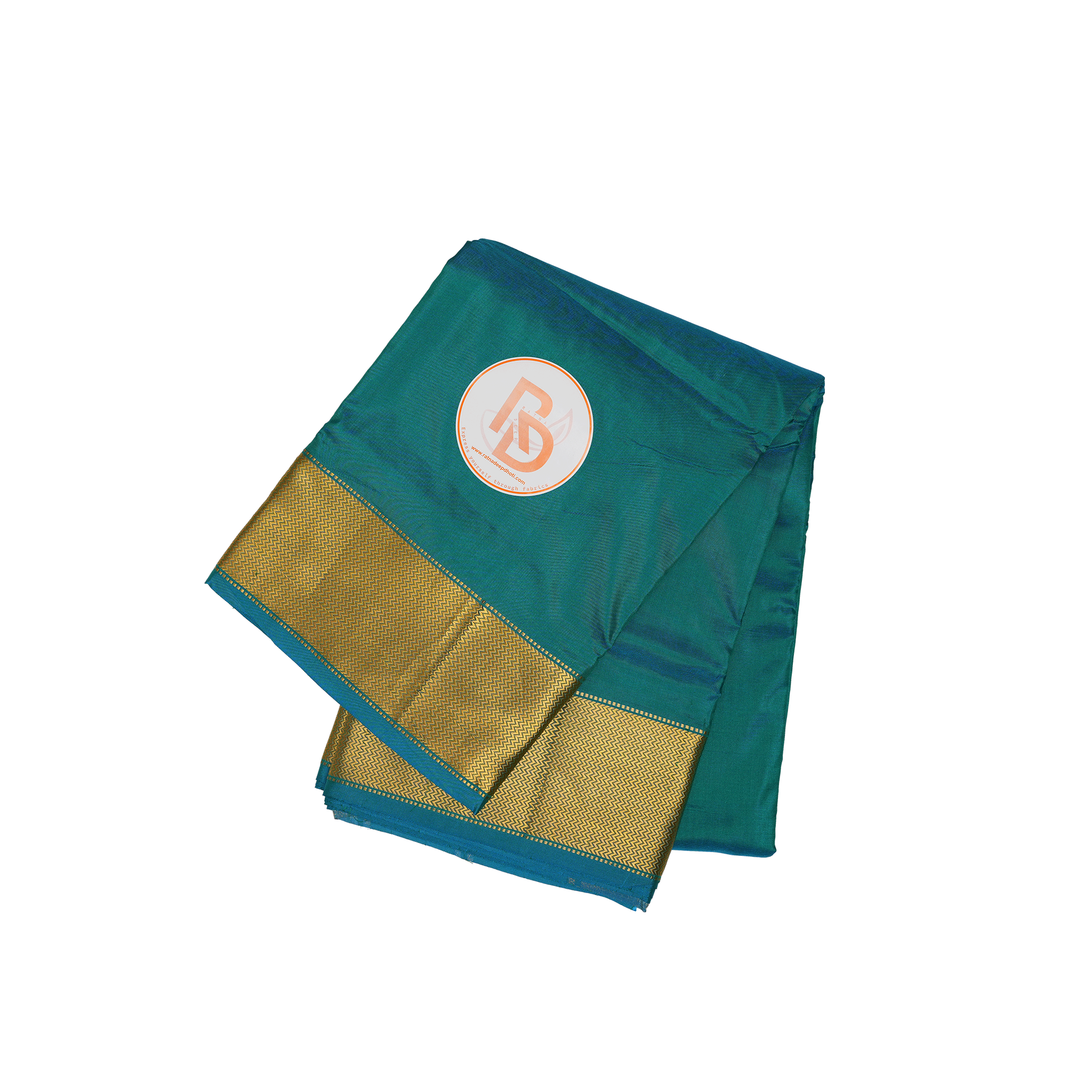 Dark aqua Pure Silk Dhoti