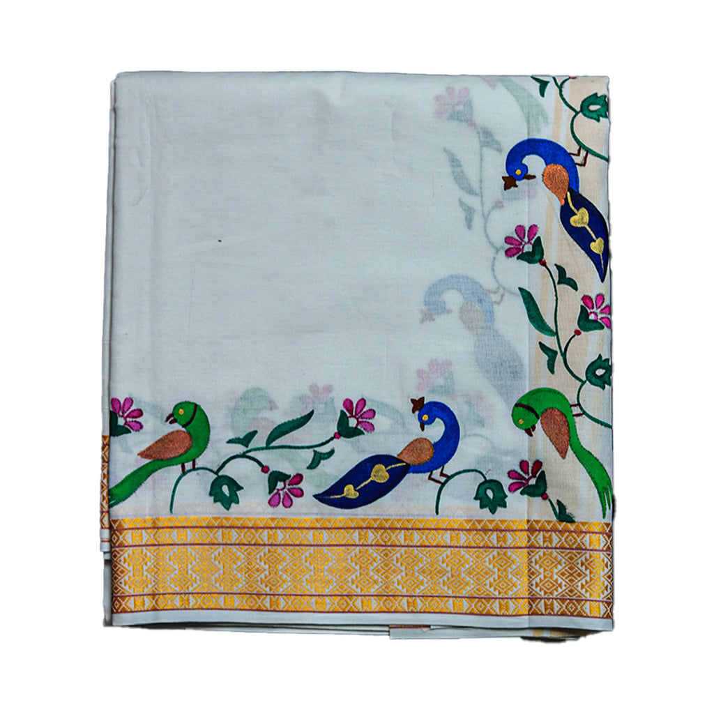 Handprint Dhoti with Uprana (10x6) Ratnadeep Dhoti
