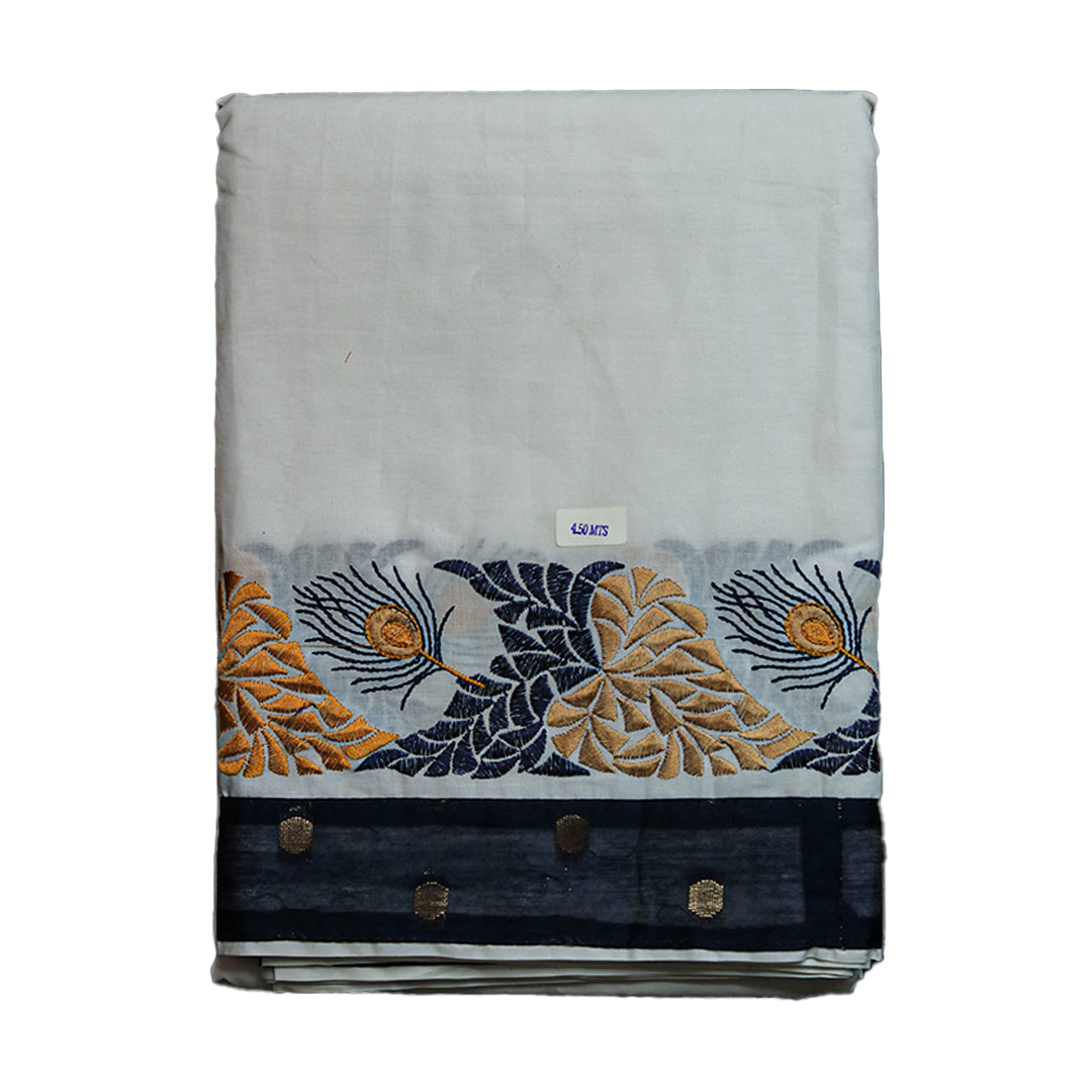 Linen Cotton Dhoti with Black Khesh & Dupatta (10x6)