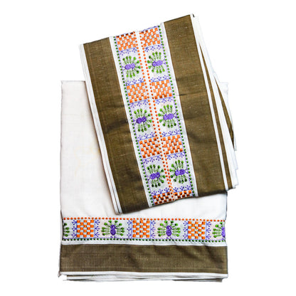 Thick Cotton Dhoti (10x6): Durable Comfort with Unique Patterns Ratnadeep Dhoti
