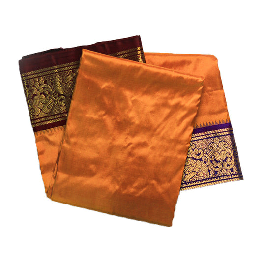 Plated Border Luxurious Pure Silk Dhoti (10x6) ratnadeepdhoti