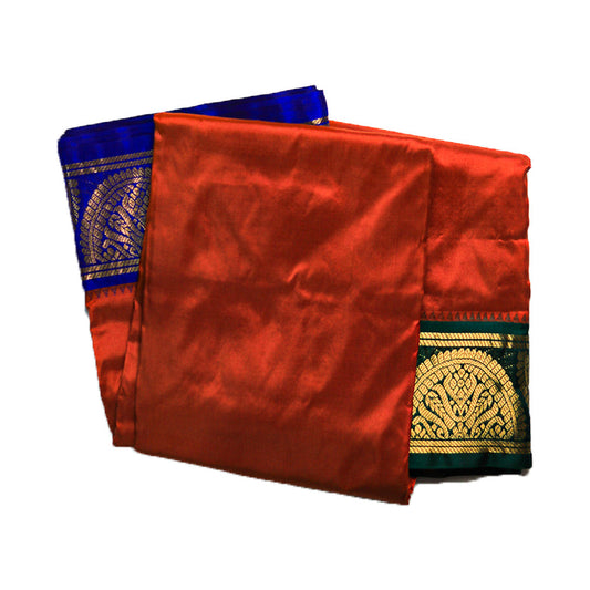 Plated Border Luxurious Pure Silk Dhoti (10x6) ratnadeepdhoti