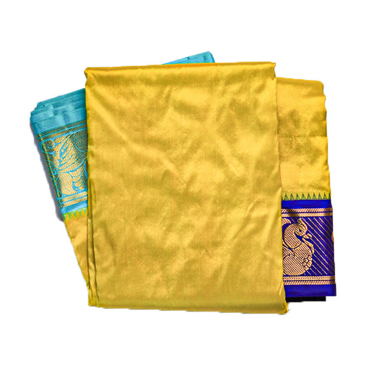 Plated Border Luxurious Pure Silk Dhoti (10x6) ratnadeepdhoti