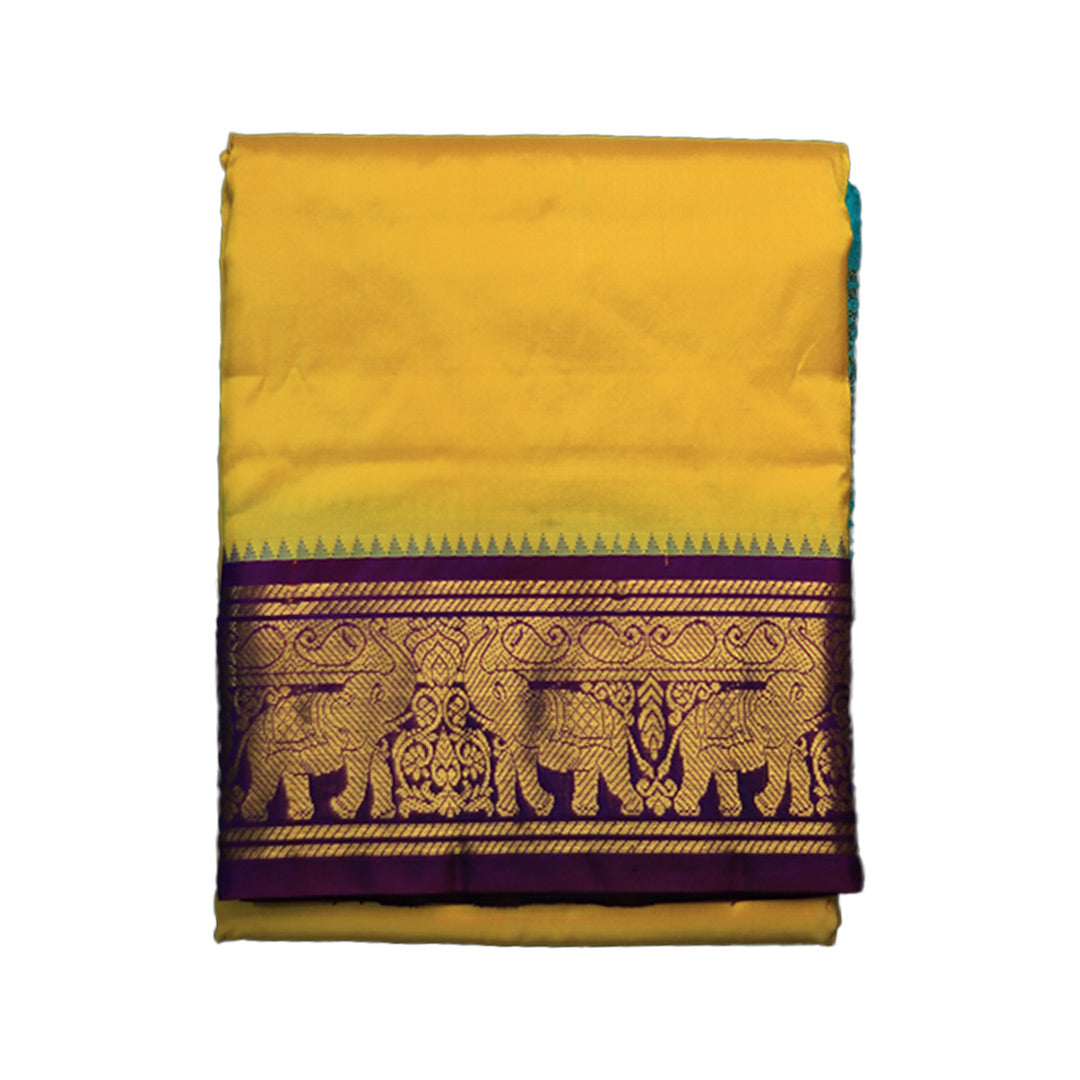 Plated Border Luxurious Pure Silk Dhoti (10x6) ratnadeepdhoti