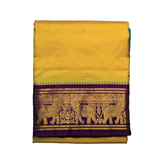 Plated Border Luxurious Pure Silk Dhoti (10x6) ratnadeepdhoti