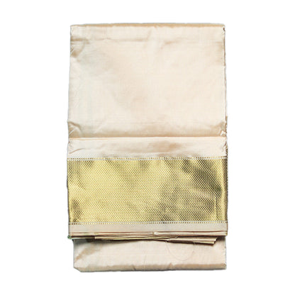Pure Silk Dhoti with Elegant Simple Border(10x6)—Timeless Sophistication in Simplicity ratnadeepdhoti