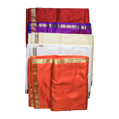 Pure Silk Dhoti with Rudraksh Border (10x6) – A Sacred Blend of Spirituality and Elegance ratnadeepdhoti