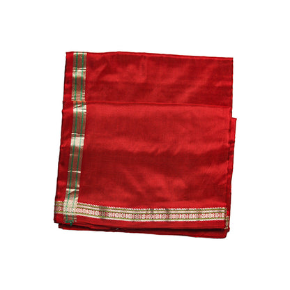 Pure Silk Dhoti with Rudraksh Border (10x6) – A Sacred Blend of Spirituality and Elegance ratnadeepdhoti