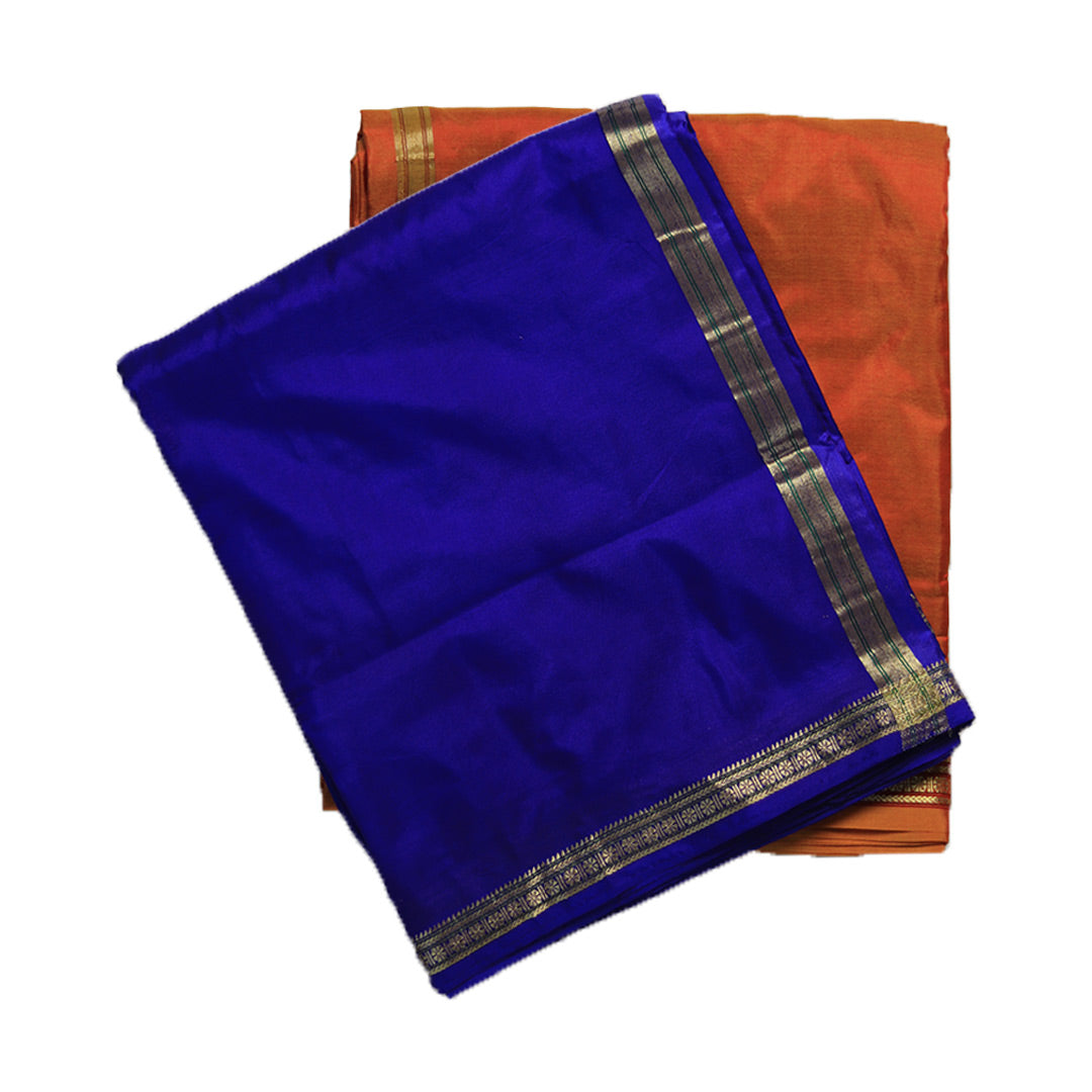 Pure Silk Dhoti with Rudraksh Border (10x6) – A Sacred Blend of Spirituality and Elegance ratnadeepdhoti