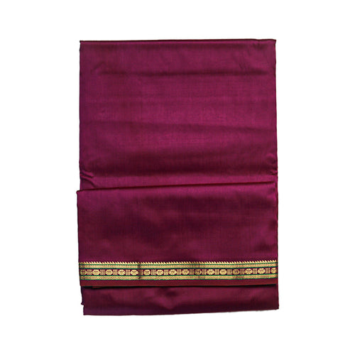Elegant Silk Dhoti with Decorative Border : Artificial Silk With Simple Design ratnadeepdhoti