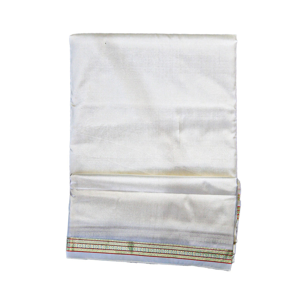 Silk Elegant Border Dhoti: Artificial Silk With Simple Design ratnadeepdhoti