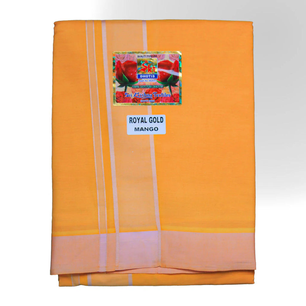 Cotton Dhoti with Royal Colors Gold Edition (10x6) Ratnadeep Dhoti
